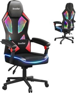 Bestier Gaming Chair with RGB LED Lights